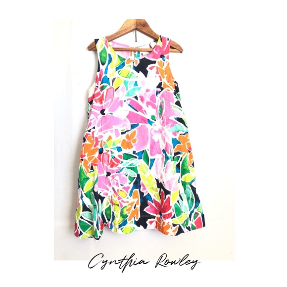 Cynthia Rowley Dresses & Skirts - {Cynthia Rowley} Tropical Floral A-line Pocket Linen Mini Dress